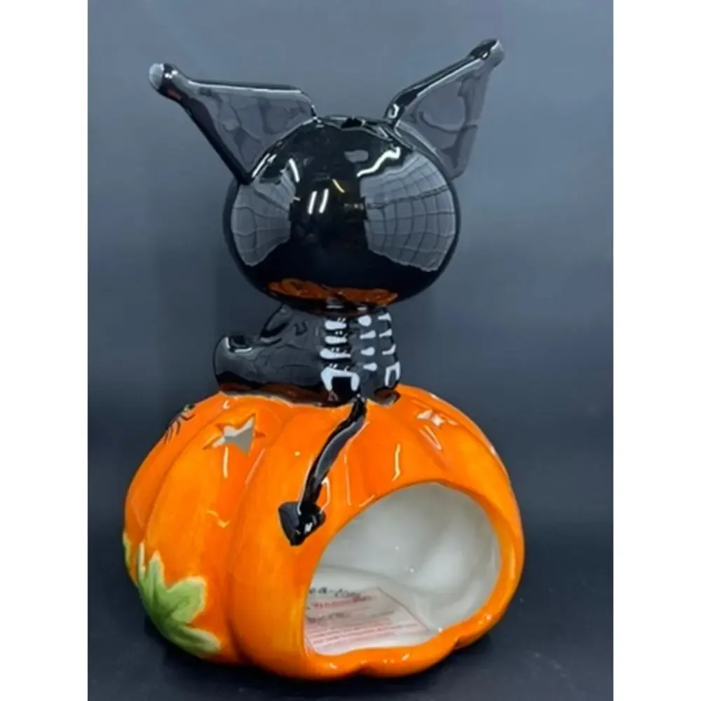Kuromi On‎ Pumpkin T-Light Holder Halloween Black Hello Kitty